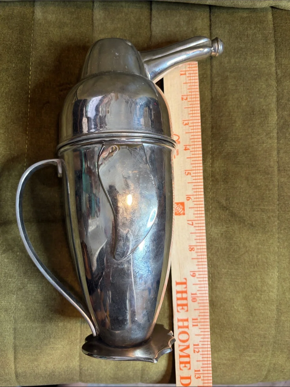 Restoration hardware Silver-Tone Penguin Cocktail Shaker with Handle and lid